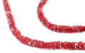 Crimson Red Sea Sediment Jasper Square Heishi Beads (4mm) - The Bead Chest