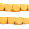 Yellow Diamond Cut Natural Wood Beads (15mm)