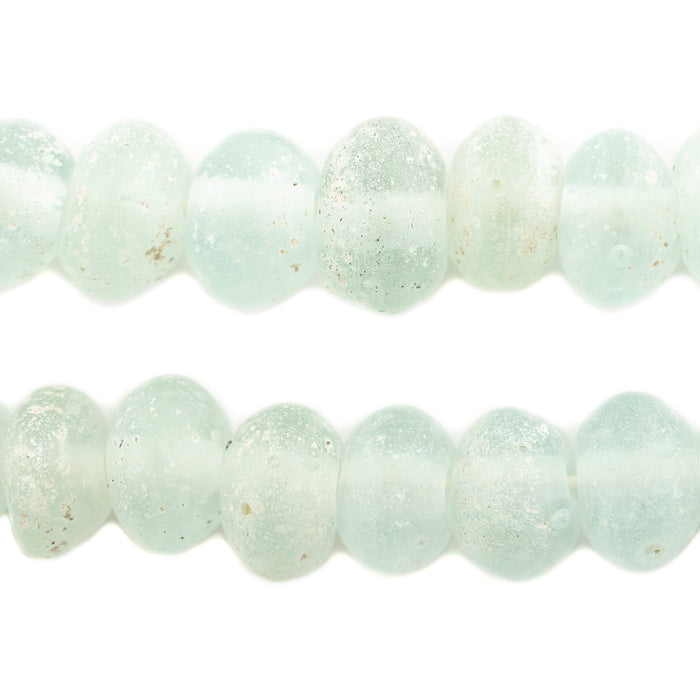 Clear Aqua Ancient Style Bicone Java Glass Beads (15mm) - The Bead Chest