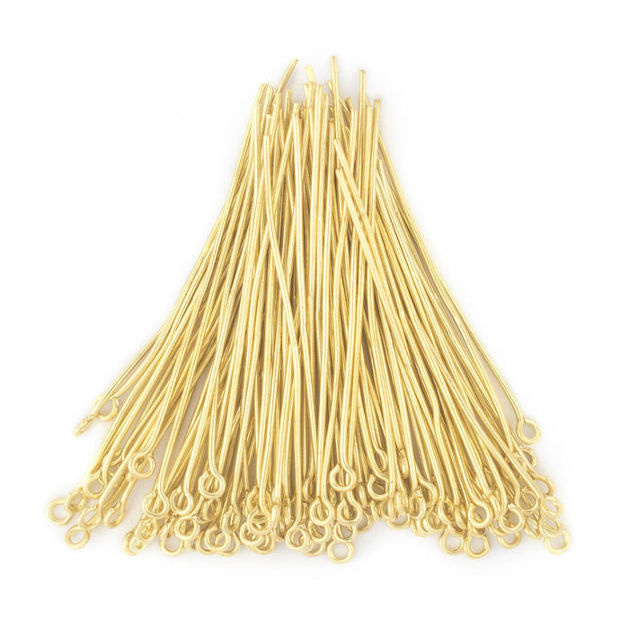 Gold 21 Gauge 2 Inch Eye Pins (Approx 100 pieces) - The Bead Chest