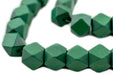 Green Diamond Cut Natural Wood Beads (17mm) - The Bead Chest