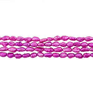 Fuchsia Vintage Japanese Rice Pearl Beads (3mm)
