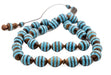 Blue-Inlaid Striped Arabian Prayer Beads (13x10mm) - The Bead Chest
