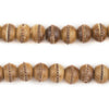 Copper Inlaid Rustic Brown Bone Mala Beads (10mm)
