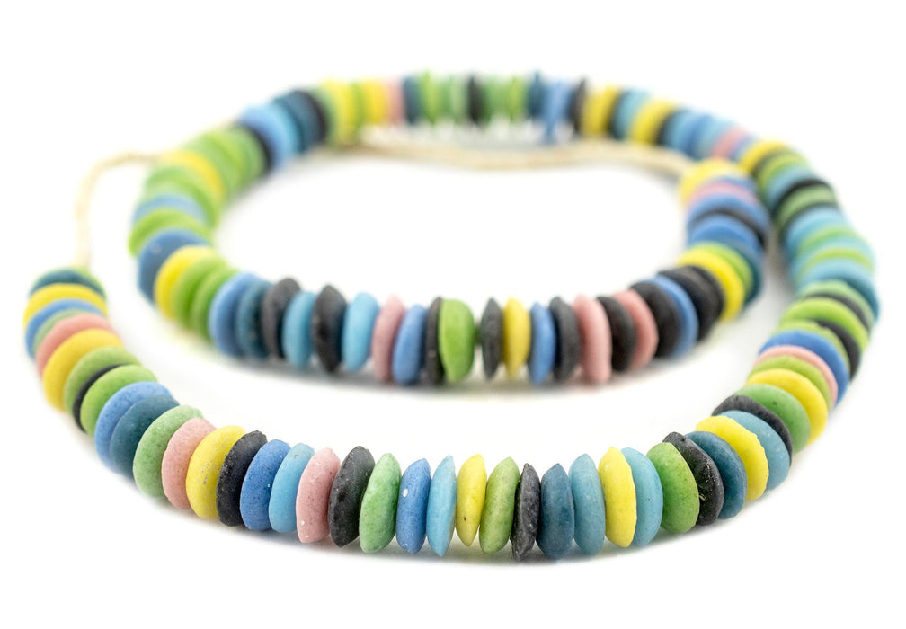 Summer Medley Ashanti Glass Saucer Beads (14mm) - The Bead Chest