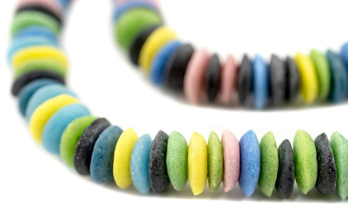 Summer Medley Ashanti Glass Saucer Beads (14mm) - The Bead Chest