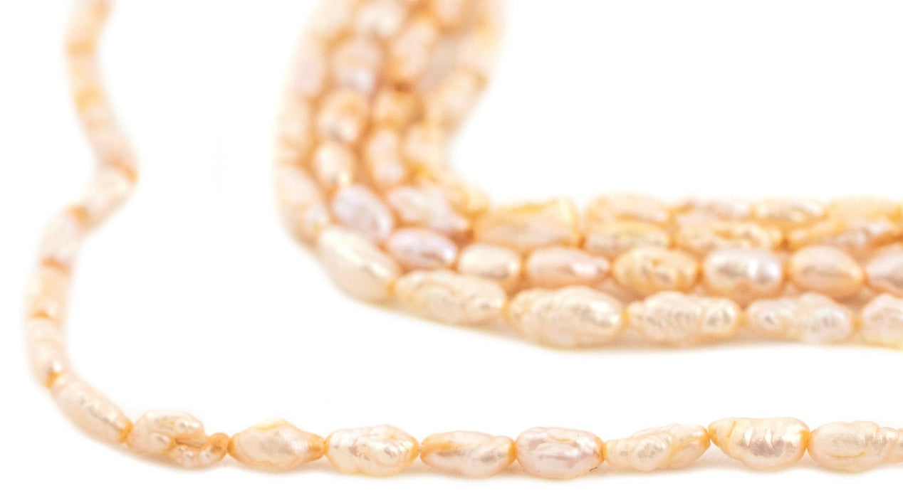 Pastel Orange Vintage Japanese Rice Pearl Beads (3mm) - The Bead Chest
