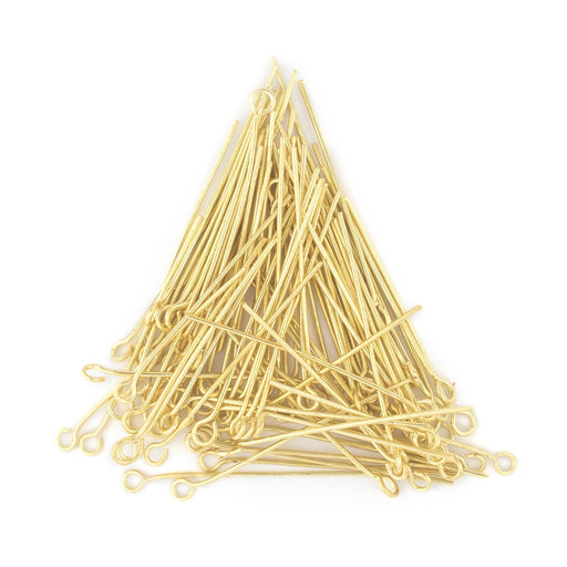 Gold 21 Gauge 1.5 Inch Eye Pins (Approx 100 pieces) - The Bead Chest