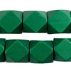 Green Diamond Cut Natural Wood Beads (20mm)