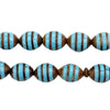 Blue-Inlaid Striped Arabian Prayer Beads (13x10mm)
