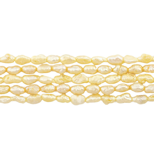 Pastel Yellow Vintage Japanese Rice Pearl Beads (3mm) - The Bead Chest