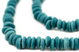 Tropical Teal Ashanti Glass Saucer Beads (10mm) - The Bead Chest