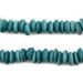 Tropical Teal Ashanti Glass Saucer Beads (10mm) - The Bead Chest