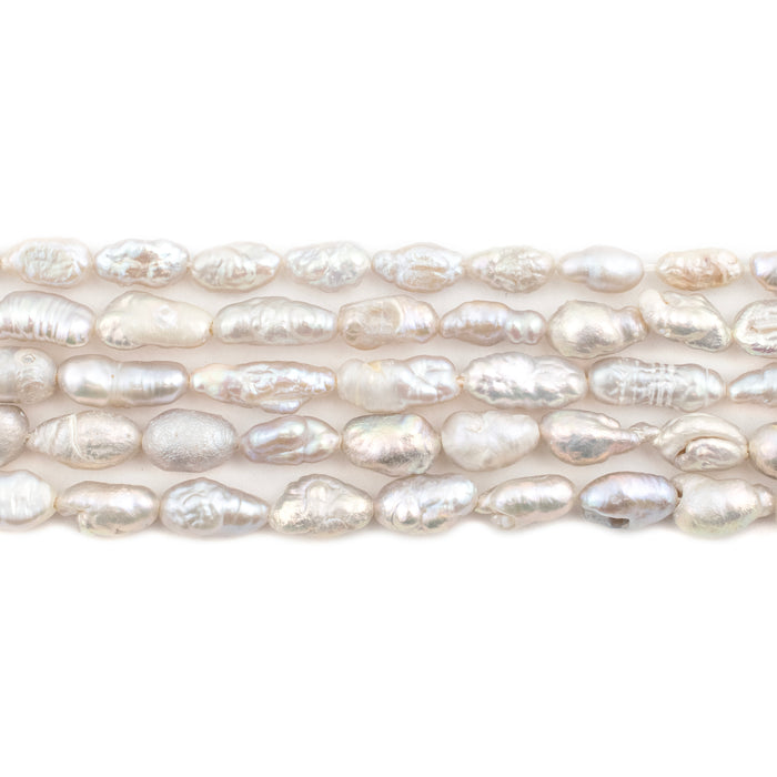 Silver-Toned Vintage Japanese Rice Pearl Beads (5mm) - The Bead Chest