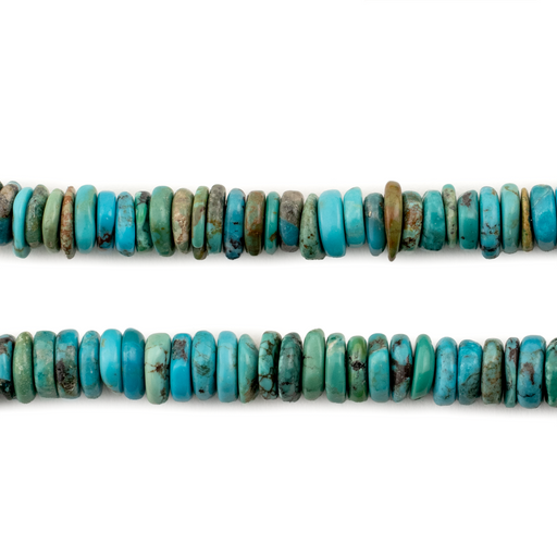 Blue Turquoise Disk Beads - The Bead Chest