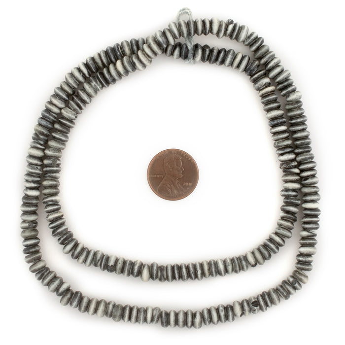 Grey Bone Saucer Beads (6mm) - The Bead Chest