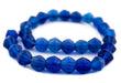 Blue Java Sea Glass Faceted Bicone Beads - The Bead Chest