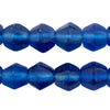 Blue Java Sea Glass Faceted Bicone Beads