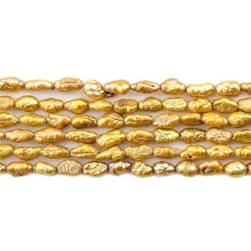 Gold Vintage Japanese Rice Pearl Beads (4mm) - The Bead Chest