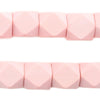 Pink Diamond Cut Natural Wood Beads (15mm)