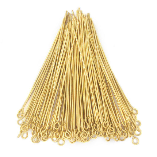 Gold 21 Gauge 2.5 Inch Eye Pins (Approx 100 pieces) - The Bead Chest
