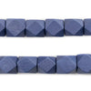 Cobalt Blue Diamond Cut Natural Wood Beads (12mm)
