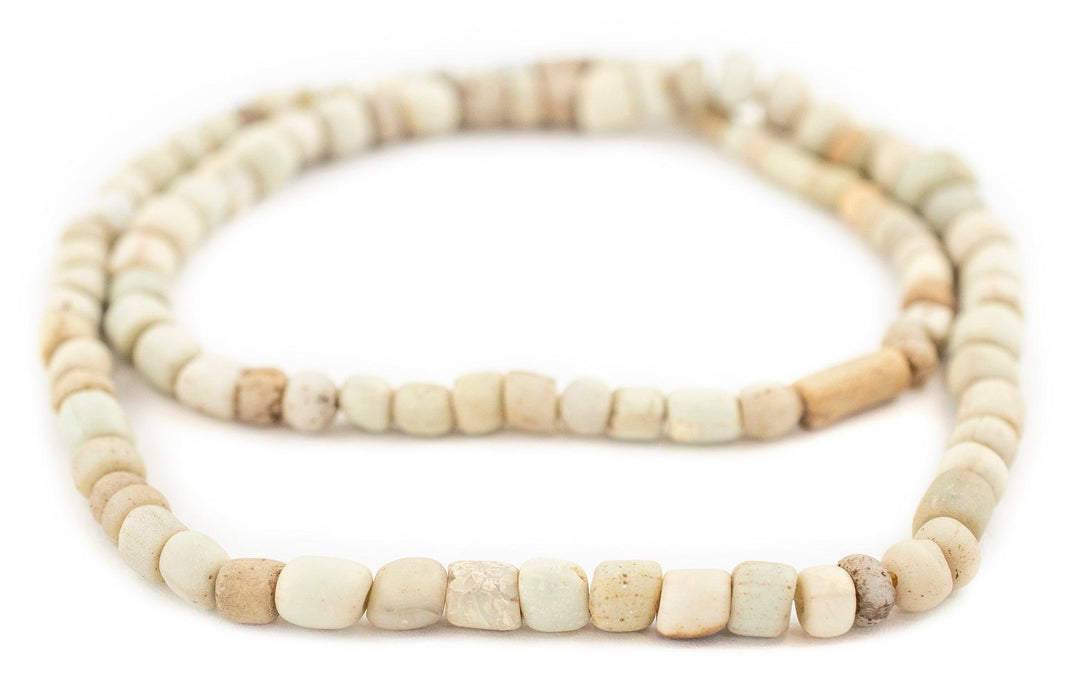 Ancient Graduated White Djenne Nila Glass Beads (4-10mm) - The Bead Chest