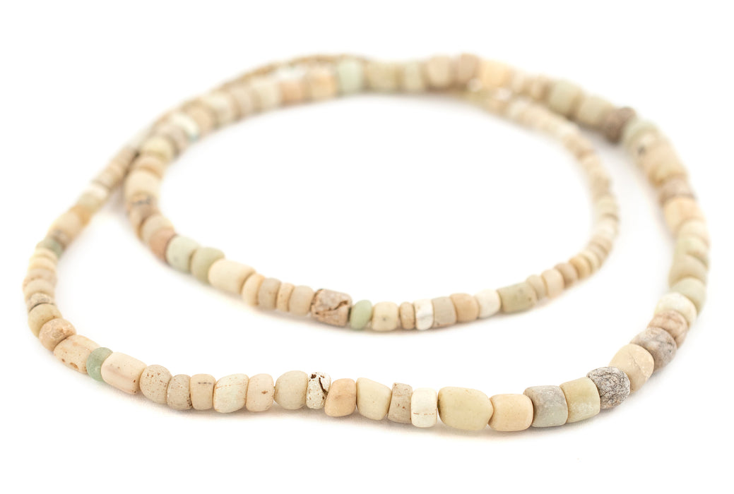 Ancient Graduated White Djenne Beads (3-10mm) - The Bead Chest