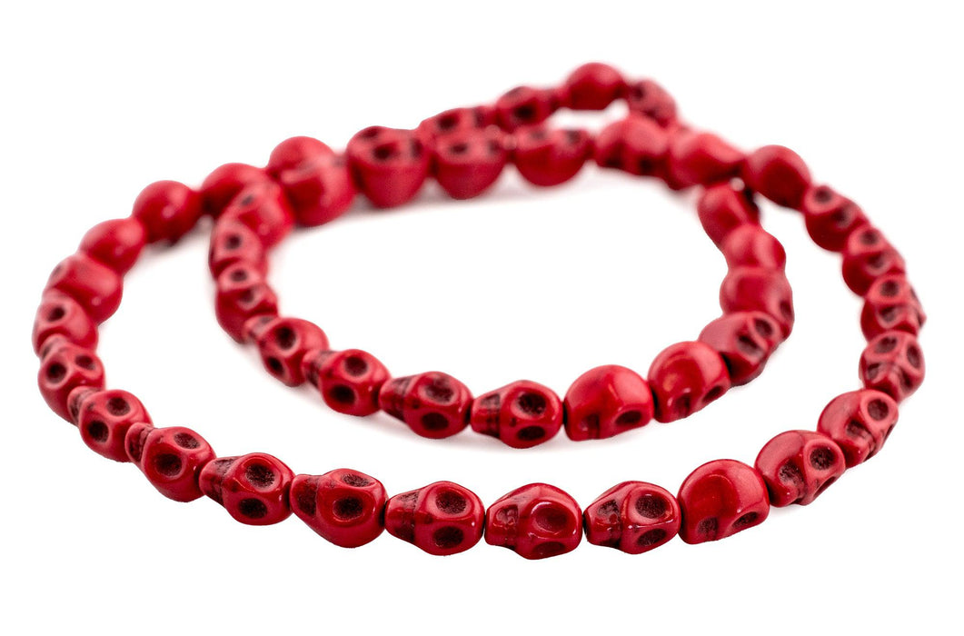 Red Skull Beads (7mm) - The Bead Chest