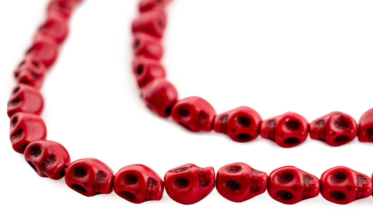 Red Skull Beads (7mm) - The Bead Chest