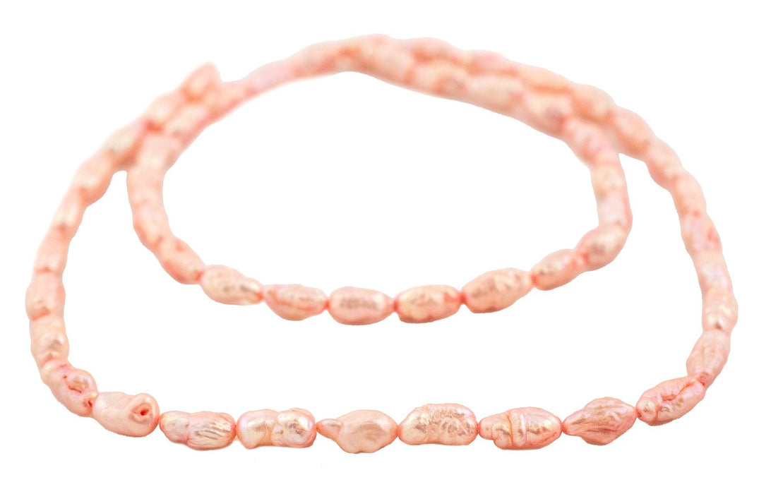 Coral Pink Vintage Japanese Rice Pearl Beads (5mm) - The Bead Chest