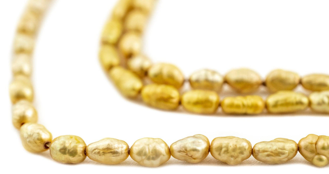Gold Vintage Japanese Rice Pearl Beads (3mm) - The Bead Chest