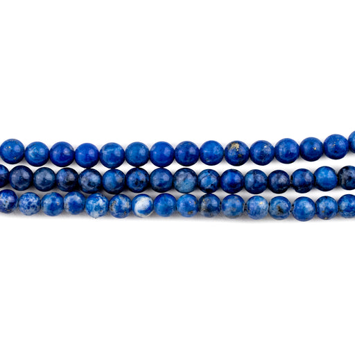 Blue Round Lapis Lazuli Beads (4mm) - The Bead Chest