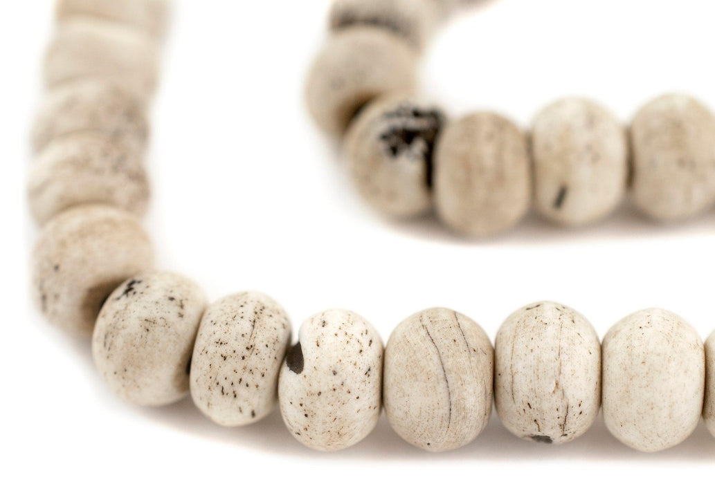 Washed Grey Bone Beads (12mm) - The Bead Chest