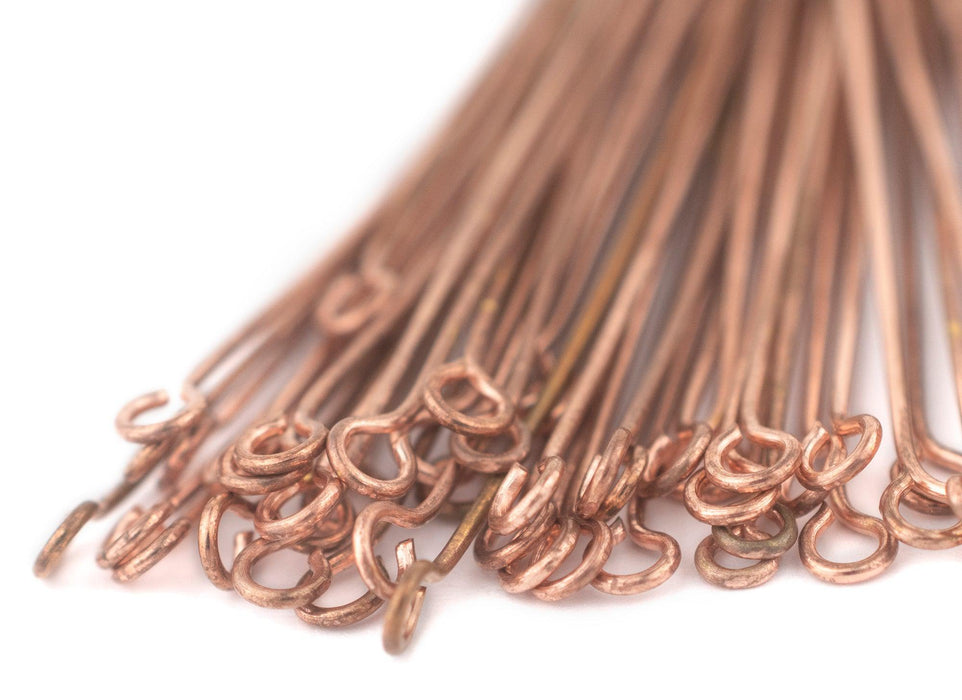Copper 21 Gauge 3 Inch Eye Pins (Approx 100 pieces) - The Bead Chest