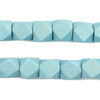 Light Blue Diamond Cut Natural Wood Beads (12mm)