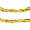 Striped Venetian Watermelon Chevron Beads #13199