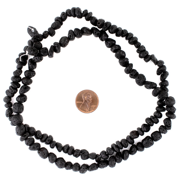 Black Nugget Lava Beads (8mm) - The Bead Chest