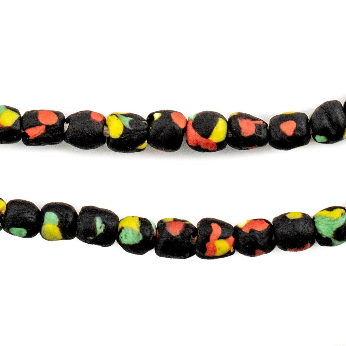 Rasta Fused Recycled Glass Beads (7mm) — The Bead Chest