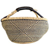 Ghanaian Bolga Basket, Black Diamond Pattern, Large Size