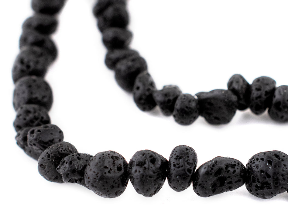Black Nugget Lava Beads (8mm) - The Bead Chest