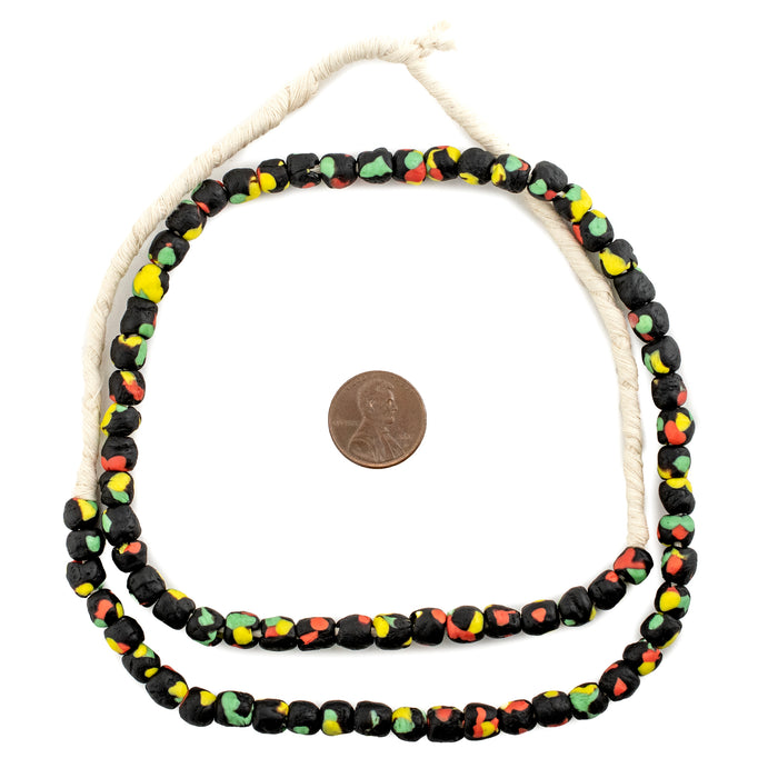 Rasta Fused Recycled Glass Beads (7mm) - The Bead Chest