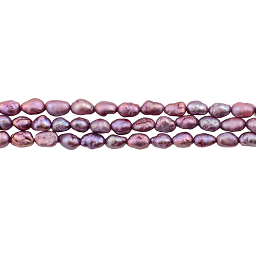 Concord Purple Vintage Japanese Rice Pearl Beads (4mm) - The Bead Chest