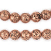 Antiqued Copper Electroplated Lava Beads (12mm)