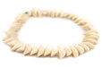 Cream Twisted Chunk Natural Wood Beads (9x26mm) - The Bead Chest
