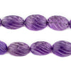 Carved Spiral Oval Amethyst Beads