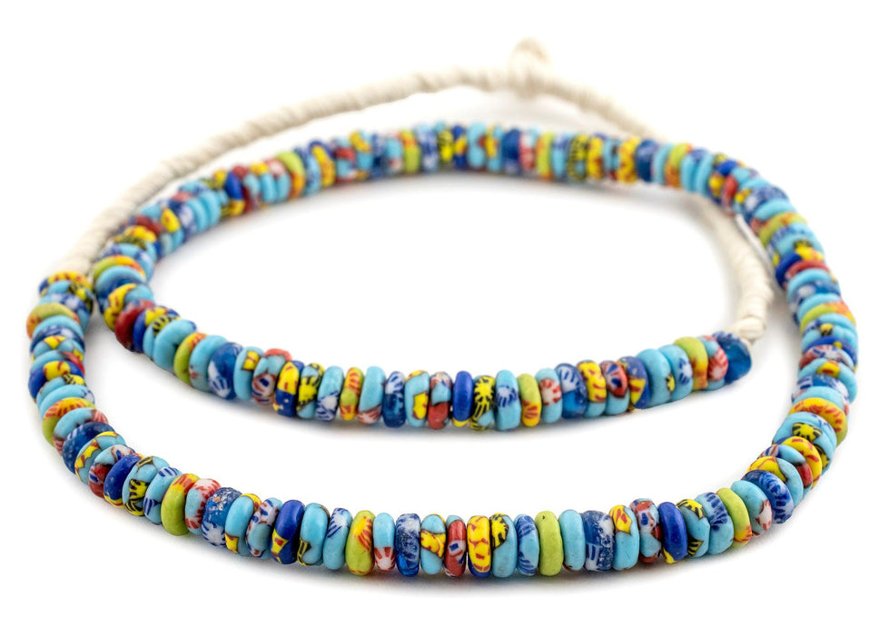 House Medley Fused Rondelle Recycled Glass Beads (8mm) - The Bead Chest