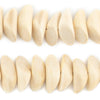 Cream Twisted Chunk Natural Wood Beads (9x26mm)
