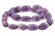 Graduated Carved Oval Amethyst Beads (7-15mm) - The Bead Chest