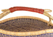 Ghanaian Bolga Basket, Indigo Diamond Pattern, Large Size - The Bead Chest